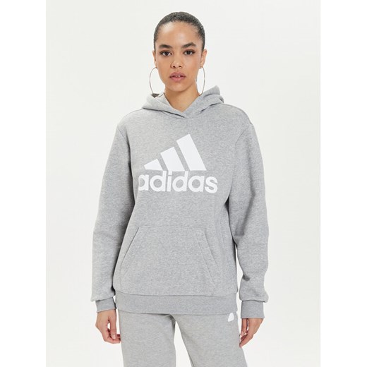 adidas Bluza Essentials Logo IM0215 Szary Loose Fit ze sklepu MODIVO w kategorii Bluzy damskie - zdjęcie 182707296