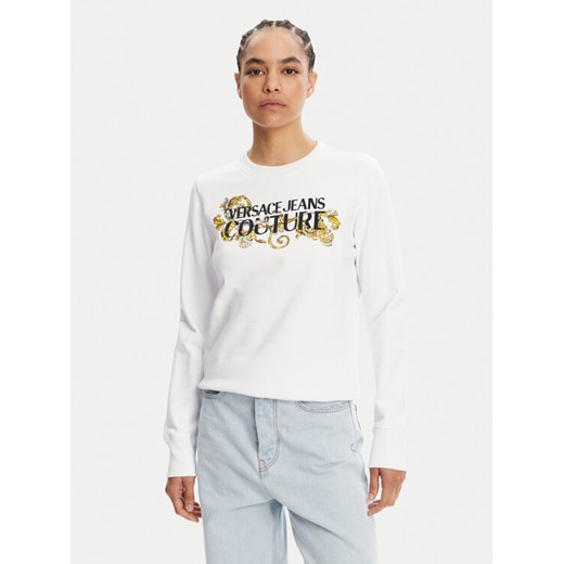 Versace Jeans Couture Bluza 78HAIC06 Biały Regular Fit ze sklepu MODIVO w kategorii Bluzy damskie - zdjęcie 182707379