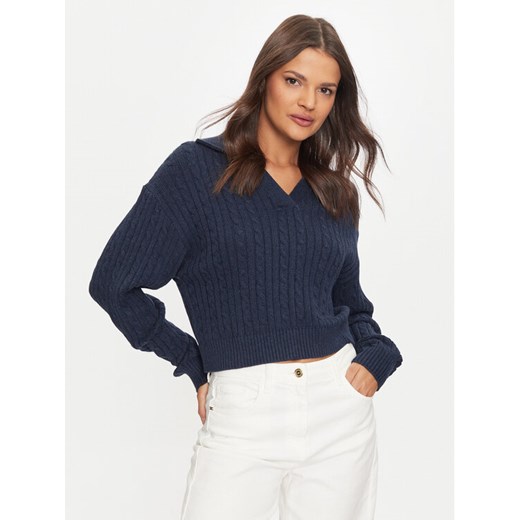 Tommy Jeans Sweter Rugby DW0DW18680 Granatowy Regular Fit ze sklepu MODIVO w kategorii Swetry damskie - zdjęcie 182707498