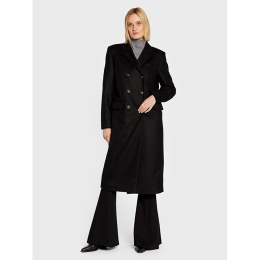 Trussardi Płaszcz wełniany 56S00807 Czarny Regular Fit ze sklepu MODIVO w kategorii Płaszcze damskie - zdjęcie 182707605