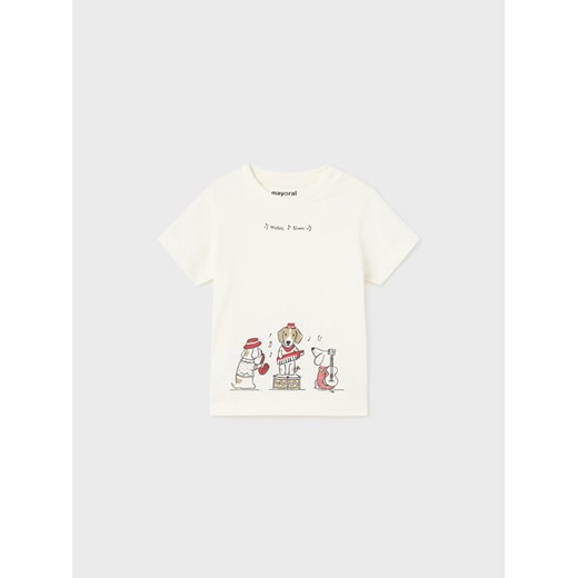 Mayoral T-Shirt 1017 Biały Regular Fit ze sklepu MODIVO w kategorii Koszulki niemowlęce - zdjęcie 182707698