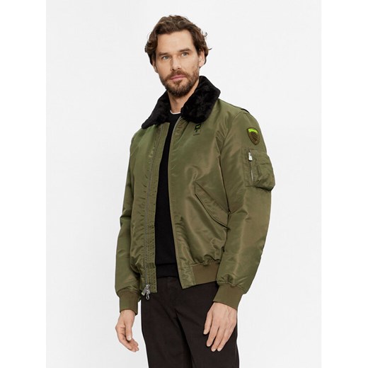 Blauer Kurtka bomber 23WBLUC02132 Zielony Regular Fit ze sklepu MODIVO w kategorii Kurtki męskie - zdjęcie 182707706