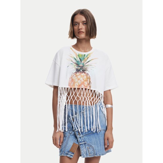Desigual T-Shirt 25SWTKAN Écru Regular Fit ze sklepu MODIVO w kategorii Bluzki damskie - zdjęcie 182707767