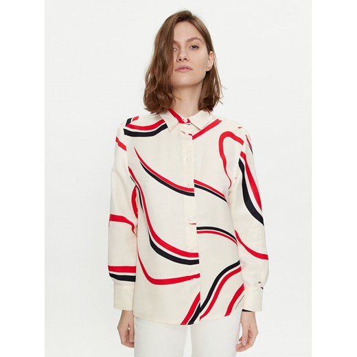 Tommy Hilfiger Koszula WW0WW41838 Beżowy Relaxed Fit ze sklepu MODIVO w kategorii Koszule damskie - zdjęcie 182707808