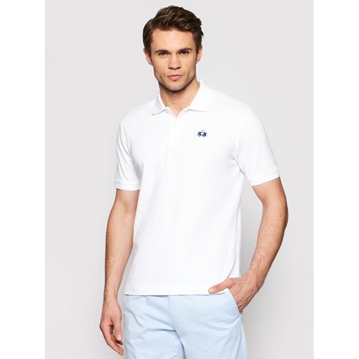 La Martina Polo BPMP01 PK031 Biały Regular Fit ze sklepu MODIVO w kategorii T-shirty męskie - zdjęcie 182707855