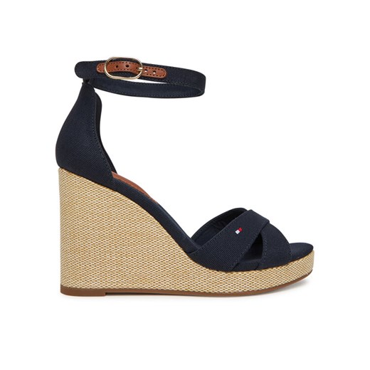 Tommy Hilfiger Sandały Flag High Wedge Espad Crisscross FW0FW08661 Granatowy ze sklepu MODIVO w kategorii Espadryle damskie - zdjęcie 182708126