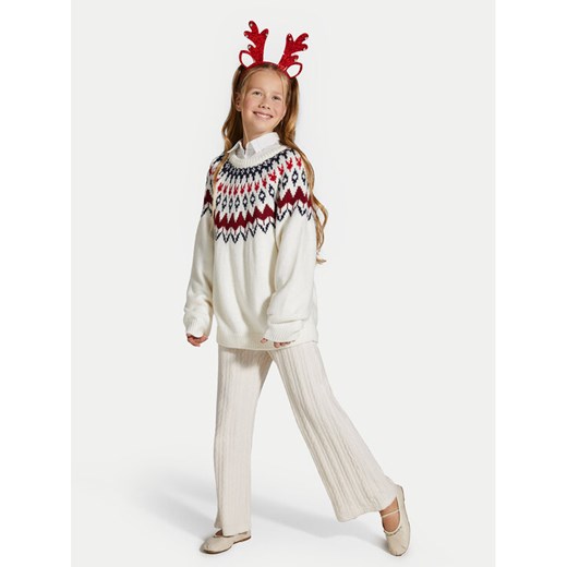 Coccodrillo Spodnie materiałowe ZC4121001EPG Écru Slim Fit ze sklepu MODIVO w kategorii Spodnie dziewczęce - zdjęcie 182708169