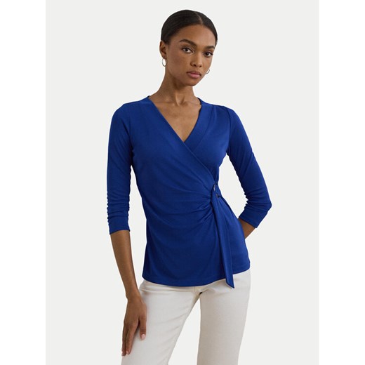 LAUREN RALPH LAUREN Bluzka 200889081020 Niebieski Slim Fit ze sklepu MODIVO w kategorii Bluzki damskie - zdjęcie 182708319