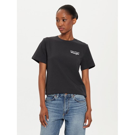 Wrangler T-Shirt Graphic 112356429 Czarny Regular Fit ze sklepu MODIVO w kategorii Bluzki damskie - zdjęcie 182708325