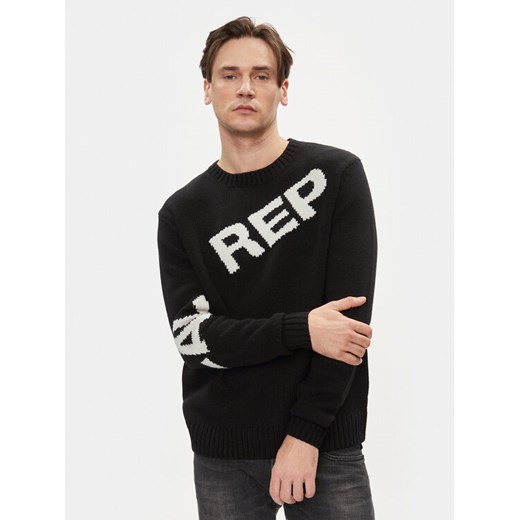 Replay Sweter UK2514.000.G2897J Czarny Regular Fit ze sklepu MODIVO w kategorii Swetry męskie - zdjęcie 182708425