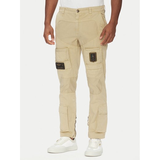 Aeronautica Militare Spodnie materiałowe 251PA1387CT1493 Beżowy Regular Fit ze sklepu MODIVO w kategorii Spodnie męskie - zdjęcie 182708428