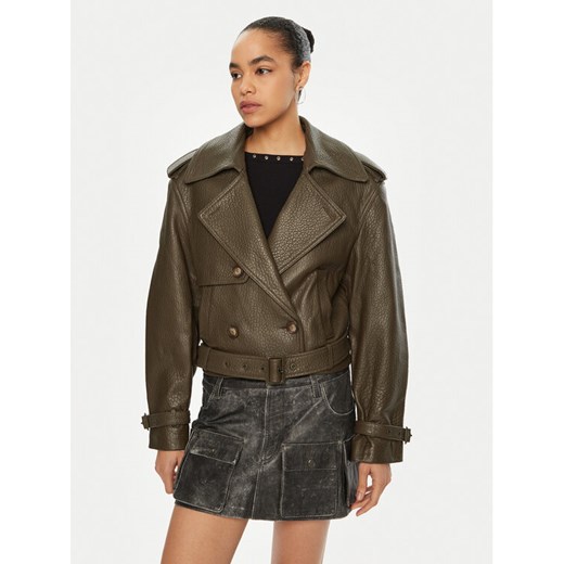 Miss Sixty Kurtka skórzana 6L4LJ1700000 Khaki Regular Fit ze sklepu MODIVO w kategorii Kurtki damskie - zdjęcie 182708465