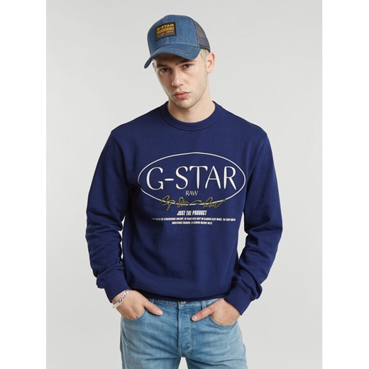 G-Star Raw Bluza Circle D25100-D257 Niebieski Regular Fit ze sklepu MODIVO w kategorii Bluzy męskie - zdjęcie 182708469