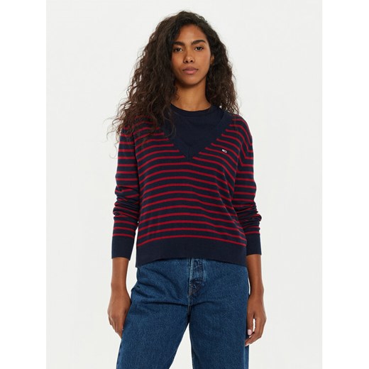 Tommy Jeans Sweter Essential DW0DW18670 Kolorowy Regular Fit ze sklepu MODIVO w kategorii Swetry damskie - zdjęcie 182708767