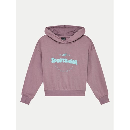 4F Bluza 4FJWAW24TSWSF1213 Fioletowy Regular Fit ze sklepu MODIVO w kategorii Bluzy dziewczęce - zdjęcie 182708878