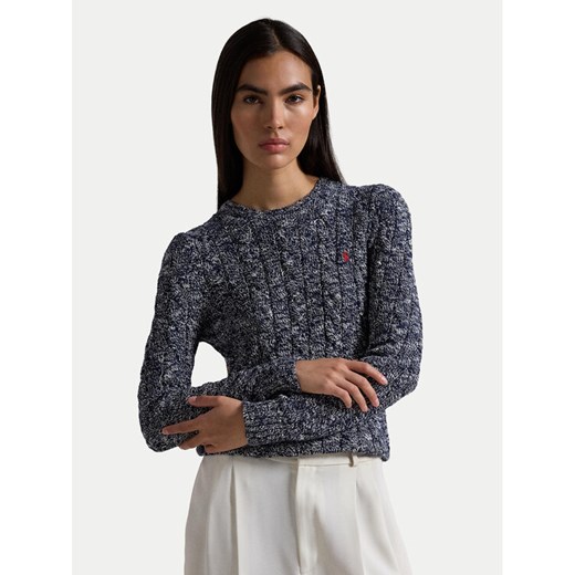 Polo Ralph Lauren Sweter 211947924002 Granatowy Slim Fit ze sklepu MODIVO w kategorii Swetry damskie - zdjęcie 182708948