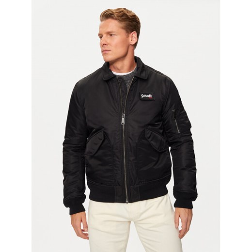 SCHOTT N.Y.C. Kurtka bomber 210100RS Czarny Regular Fit ze sklepu MODIVO w kategorii Kurtki męskie - zdjęcie 182708969