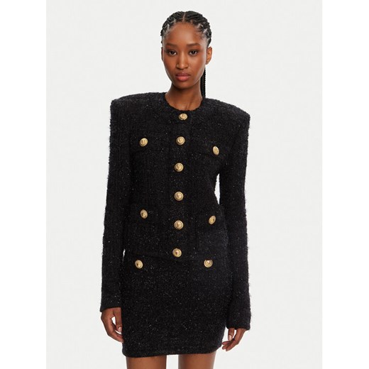 Balmain Kardigan DF1SK249KG43 Czarny Regular Fit ze sklepu MODIVO w kategorii Swetry damskie - zdjęcie 182709008