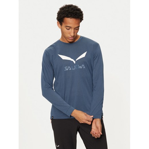 Salewa Koszulka techniczna Solidlogo Dry 27340 Granatowy Regular Fit XL MODIVO