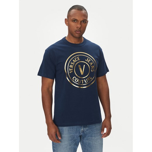 Versace Jeans Couture T-Shirt 78GAHT01 Granatowy Regular Fit ze sklepu MODIVO w kategorii T-shirty męskie - zdjęcie 182709089