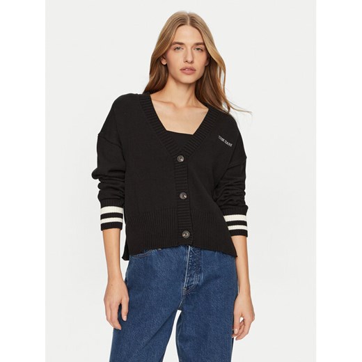 Guess Jeans Kardigan W4BR81 Z3HM1 Czarny Regular Fit ze sklepu MODIVO w kategorii Swetry damskie - zdjęcie 182709397