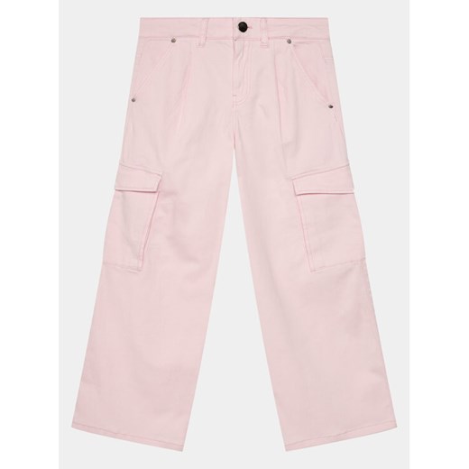 Guess Spodnie materiałowe J4RB14 WEHD0 Różowy Relaxed Fit ze sklepu MODIVO w kategorii Spodnie dziewczęce - zdjęcie 182709409