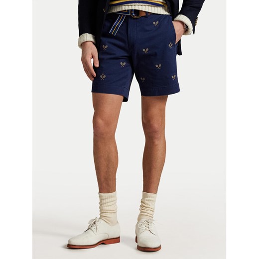 Polo Ralph Lauren Szorty materiałowe 710963496001 Granatowy Straight Fit ze sklepu MODIVO w kategorii Spodenki męskie - zdjęcie 182709465