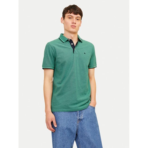 Jack&Jones Polo Paulos 12136668 Zielony Slim Fit ze sklepu MODIVO w kategorii T-shirty męskie - zdjęcie 182709469