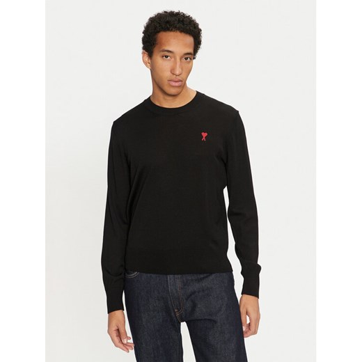 AMI PARIS Sweter BFHKS111.KN0025 Czarny Regular Fit ze sklepu MODIVO w kategorii Swetry męskie - zdjęcie 182709476