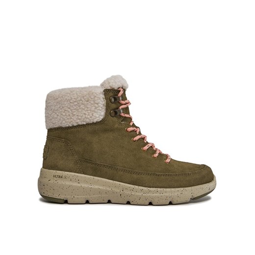 Skechers Trapery Glacial Ultra Woodsy 144175/OLV Zielony ze sklepu MODIVO w kategorii Workery damskie - zdjęcie 182709555