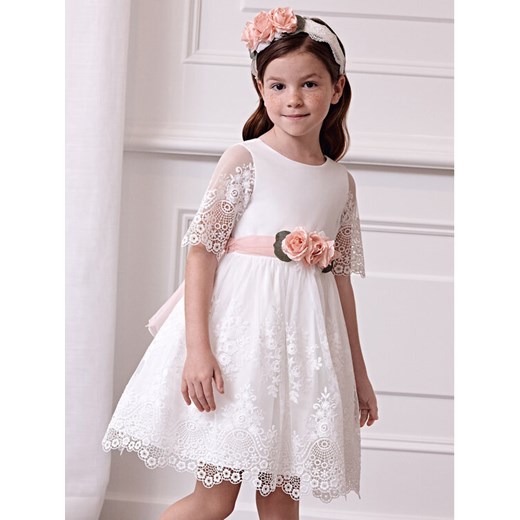 Abel & Lula Sukienka elegancka 5034 Biały Regular Fit ze sklepu MODIVO w kategorii Sukienki dziewczęce - zdjęcie 182709568