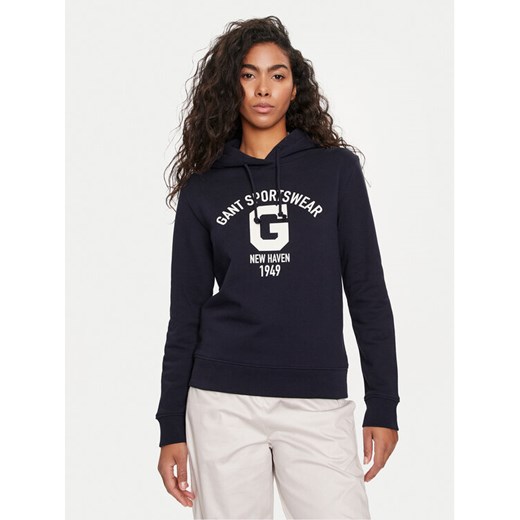 Gant Bluza Logo 4200847 Granatowy Relaxed Fit ze sklepu MODIVO w kategorii Bluzy damskie - zdjęcie 182709819