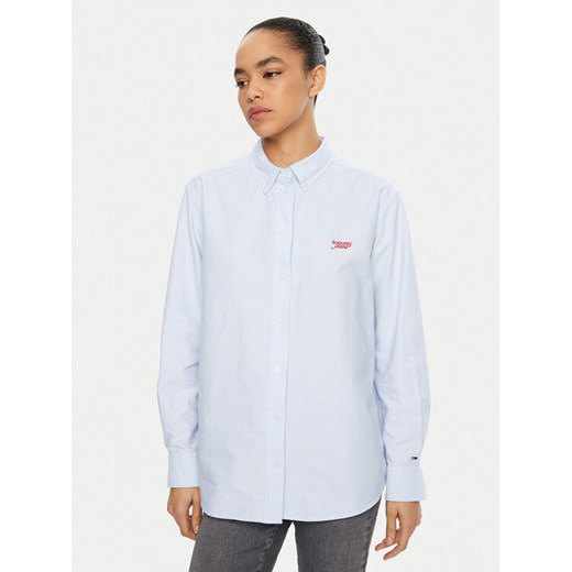 Tommy Jeans Koszula DW0DW19358 Błękitny Relaxed Fit ze sklepu MODIVO w kategorii Koszule damskie - zdjęcie 182709837