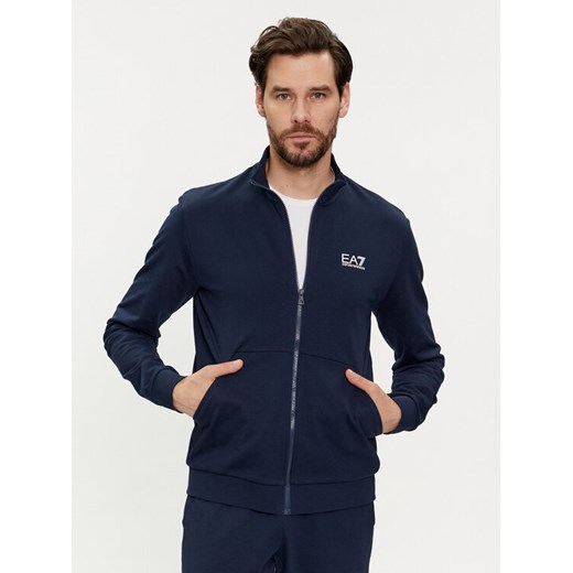 EA7 Emporio Armani Bluza 3DPM61 PJ05Z 1554 Granatowy Regular Fit ze sklepu MODIVO w kategorii Bluzy męskie - zdjęcie 182710139