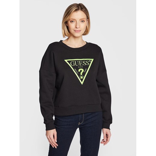 Guess Bluza Ane W3RQ04 K9Z21 Czarny Regular Fit ze sklepu MODIVO w kategorii Bluzy damskie - zdjęcie 182710169