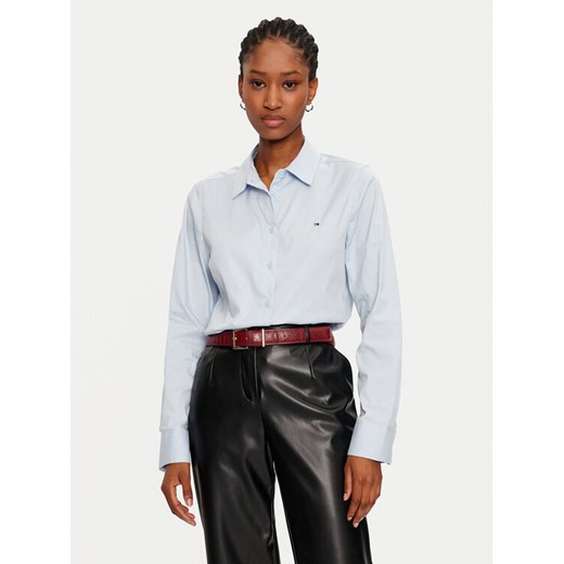 Tommy Hilfiger Koszula WW0WW44084 Błękitny Regular Fit ze sklepu MODIVO w kategorii Koszule damskie - zdjęcie 182710187