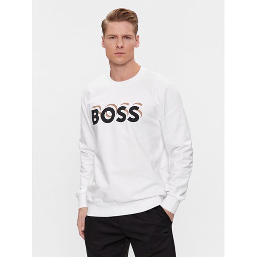 Boss Bluza Soleri 07 50507939 Biały Regular Fit ze sklepu MODIVO w kategorii Bluzy męskie - zdjęcie 182710208