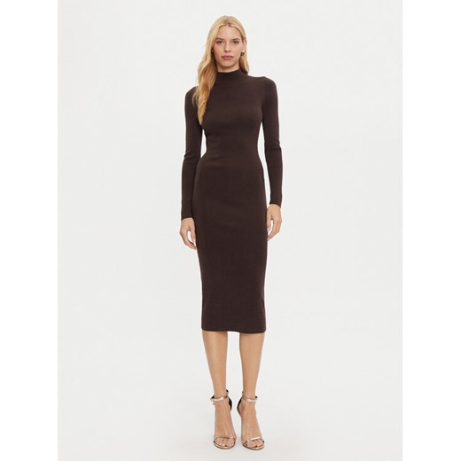 MICHAEL Michael Kors Sukienka dzianinowa MF482Q14VR Brązowy Slim Fit ze sklepu MODIVO w kategorii Sukienki - zdjęcie 182710368