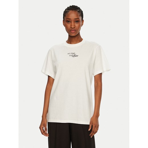HUGO T-Shirt Vintage Tee 50533958 Biały Relaxed Fit ze sklepu MODIVO w kategorii Bluzki damskie - zdjęcie 182710545