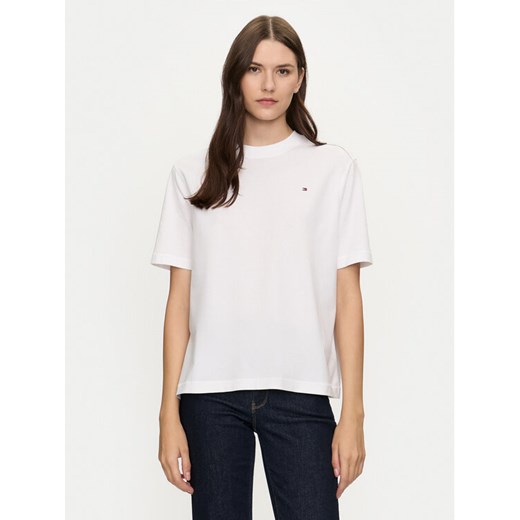 Tommy Hilfiger T-Shirt Modern Flag WW0WW43597 Biały Relaxed Fit ze sklepu MODIVO w kategorii Bluzki damskie - zdjęcie 182710688