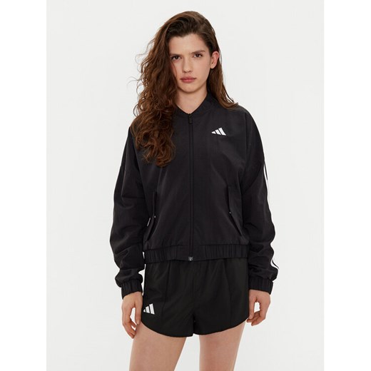 adidas Kurtka bomber Essentials 3-Stripes JD5317 Czarny Loose Fit ze sklepu MODIVO w kategorii Kurtki damskie - zdjęcie 182710689