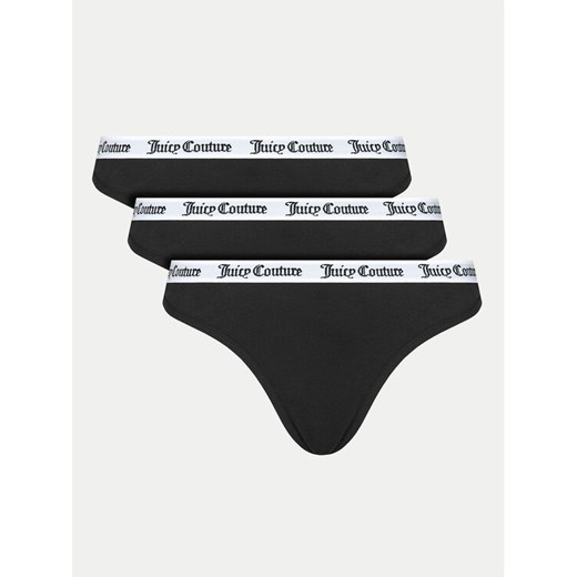 Juicy Couture Komplet 3 par stringów Diana JCLTH224571 Czarny ze sklepu MODIVO w kategorii Majtki damskie - zdjęcie 182710699