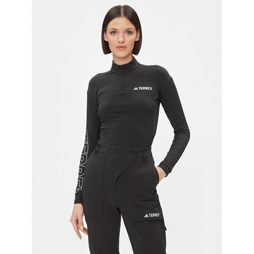 adidas Koszulka techniczna HZ6256 Czarny Slim Fit ze sklepu MODIVO w kategorii Bluzki damskie - zdjęcie 182710939