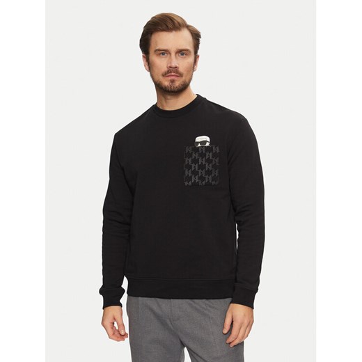 KARL LAGERFELD Bluza 705097 551951 Czarny Regular Fit ze sklepu MODIVO w kategorii Bluzy męskie - zdjęcie 182710957