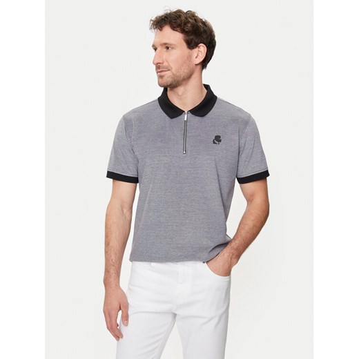 KARL LAGERFELD Polo 745004 542204 Szary Regular Fit ze sklepu MODIVO w kategorii T-shirty męskie - zdjęcie 182711007