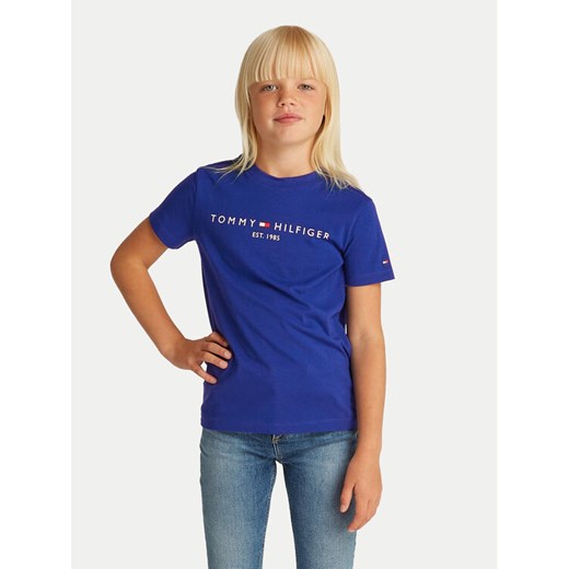 Tommy Hilfiger T-Shirt Essential KS0KS00397 D Niebieski Regular Fit ze sklepu MODIVO w kategorii Bluzki dziewczęce - zdjęcie 182711038
