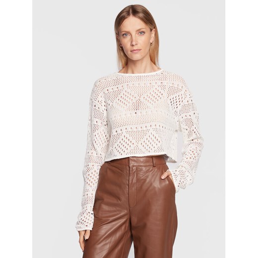 Gina Tricot Sweter Hedda 18423 Biały Relaxed Fit ze sklepu MODIVO w kategorii Swetry damskie - zdjęcie 182711107