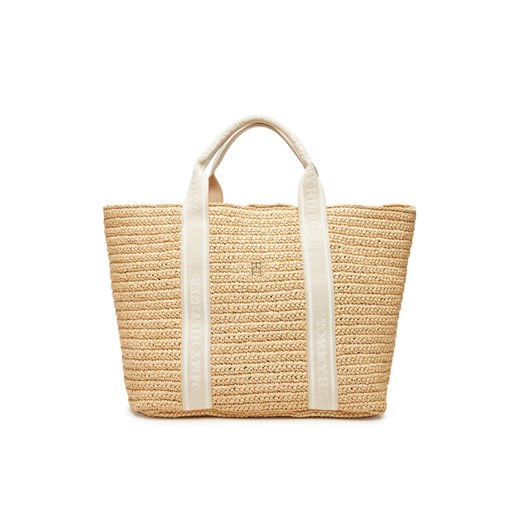 Tommy Hilfiger Torebka Th Spring Logo Tote AW0AW17196 Beżowy ze sklepu MODIVO w kategorii Torby Shopper bag - zdjęcie 182711118