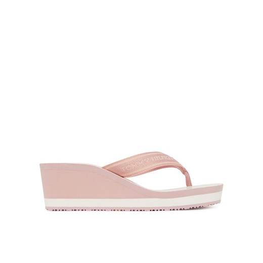 Tommy Hilfiger Japonki Th Stripes Wedge Beach Sandal FW0FW08521 Różowy ze sklepu MODIVO w kategorii Klapki damskie - zdjęcie 182711186