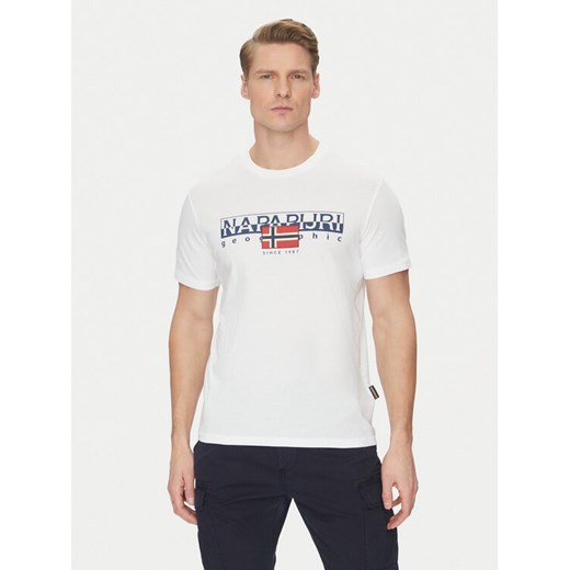 Napapijri T-Shirt S-Aylmer NP0A4HTO Biały Regular Fit ze sklepu MODIVO w kategorii T-shirty męskie - zdjęcie 182711228
